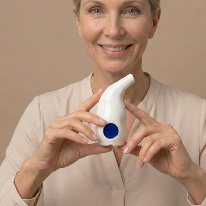 Saltpipe Inhalator aus Keramik in Blau zur täglichen Atemwegspflege