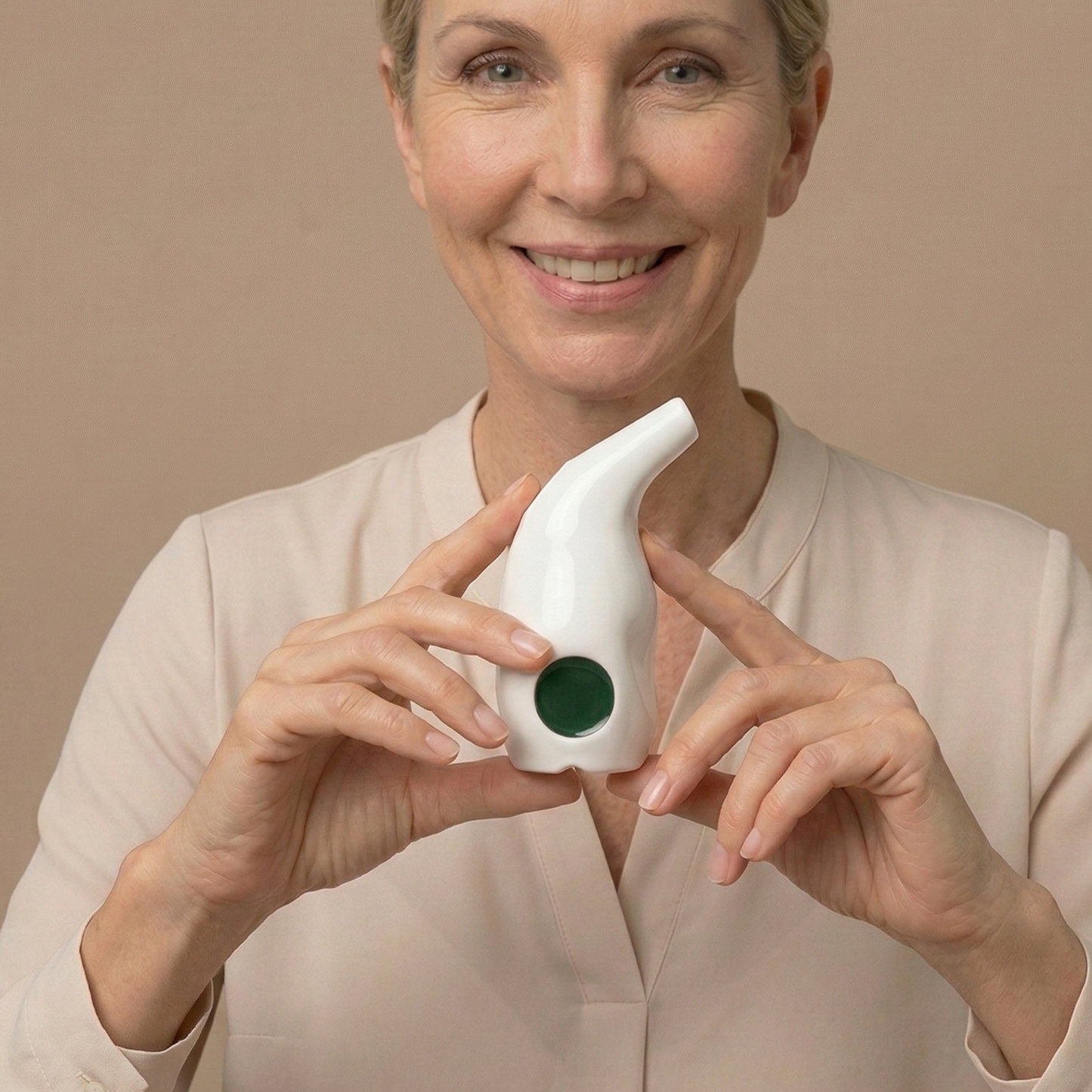 Saltpipe Inhalator aus Keramik in Grün