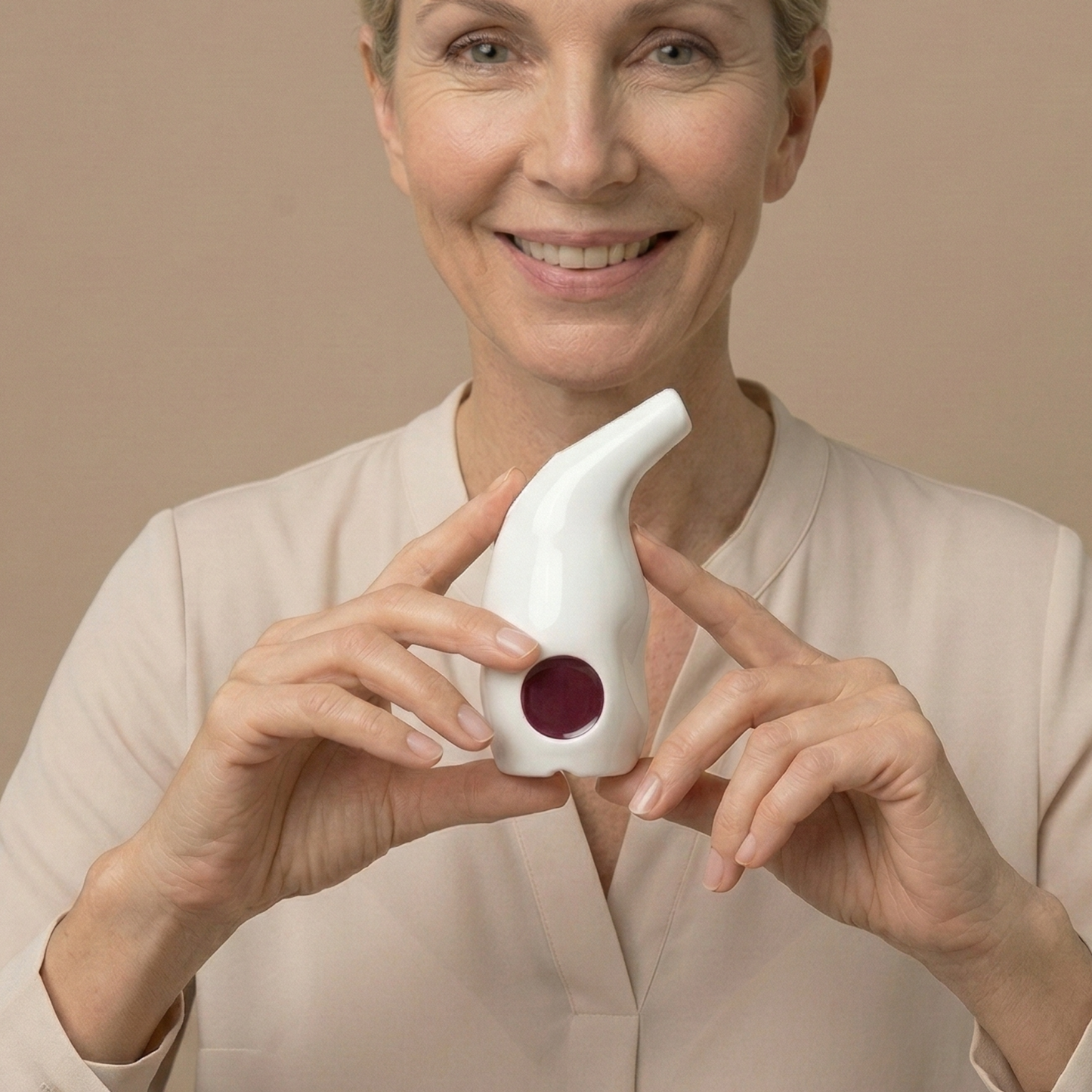 Saltpipe Inhalator aus Keramik in Rot zur natürlichen Atemwegsreinigung